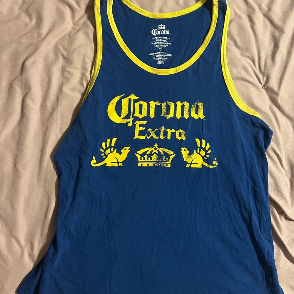 Corona Extra Blue Tank with Yellow Accents
